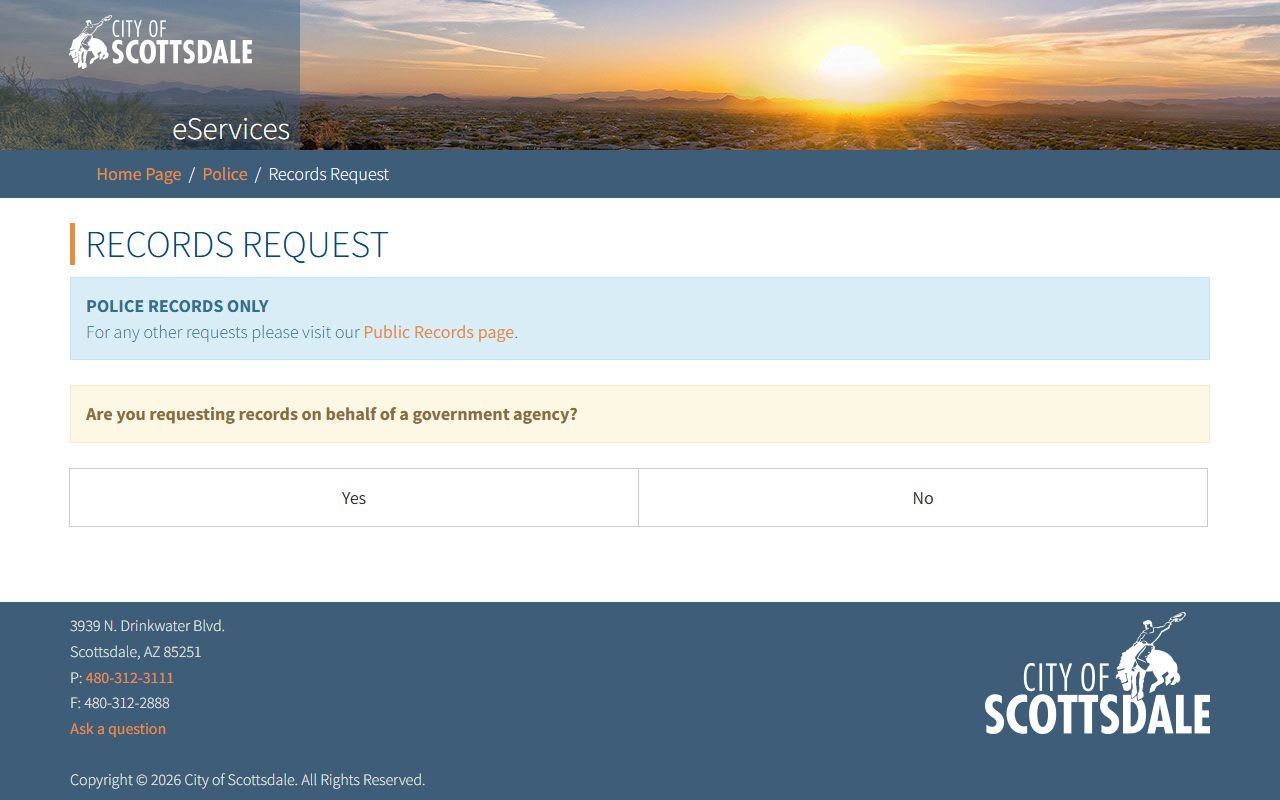 Scottsdale Police records request portal for white pages searches